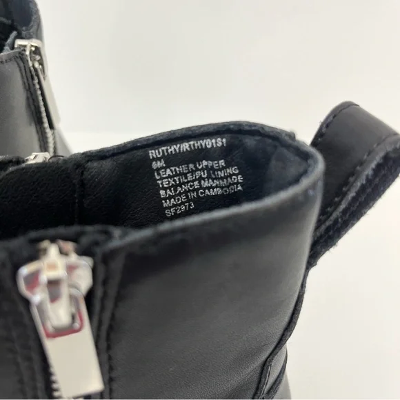 STEVE MADDEN Ruthy Block Heel Leather Boots in Black NEW - Picture 11 of 13